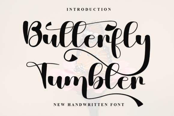 Butterfly Tumbler Font: Handwritten Charm for Makers